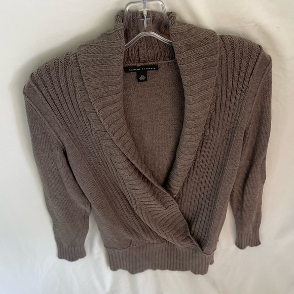 Banana Republic Cross Over knit sweater Brown Size XS - Picture 6 of 11